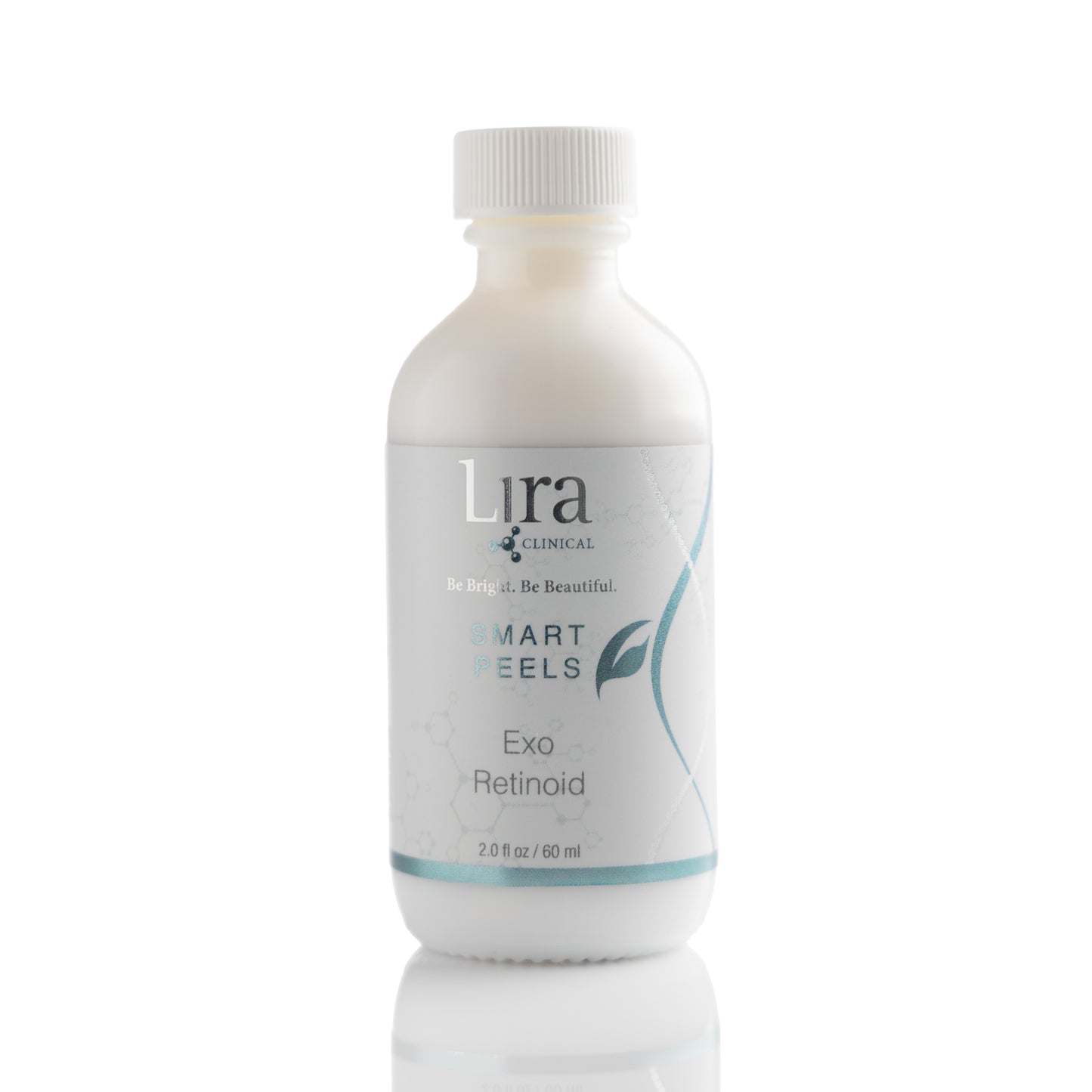 2 fl oz white bottle with white lid and light grey and blue DNA Smart Peels Exo Retinoid