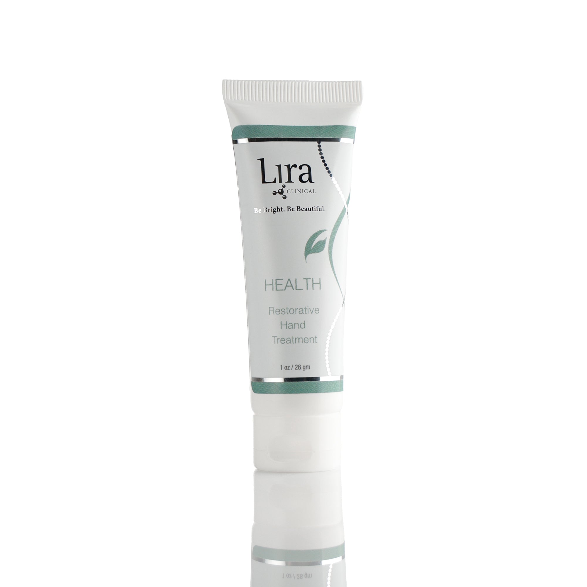 1 oz white tube with white lid silver and green DNA HEALTH Restorative Hand Treatment