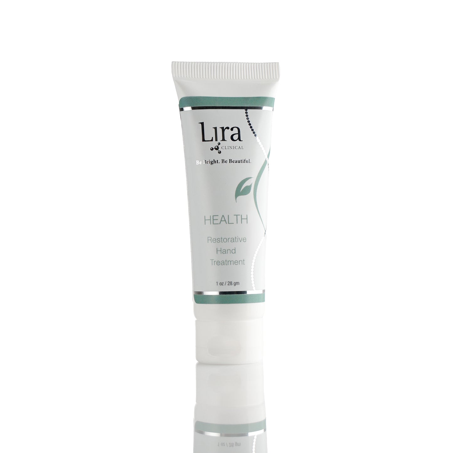 1 oz white tube with white lid silver and green DNA HEALTH Restorative Hand Treatment