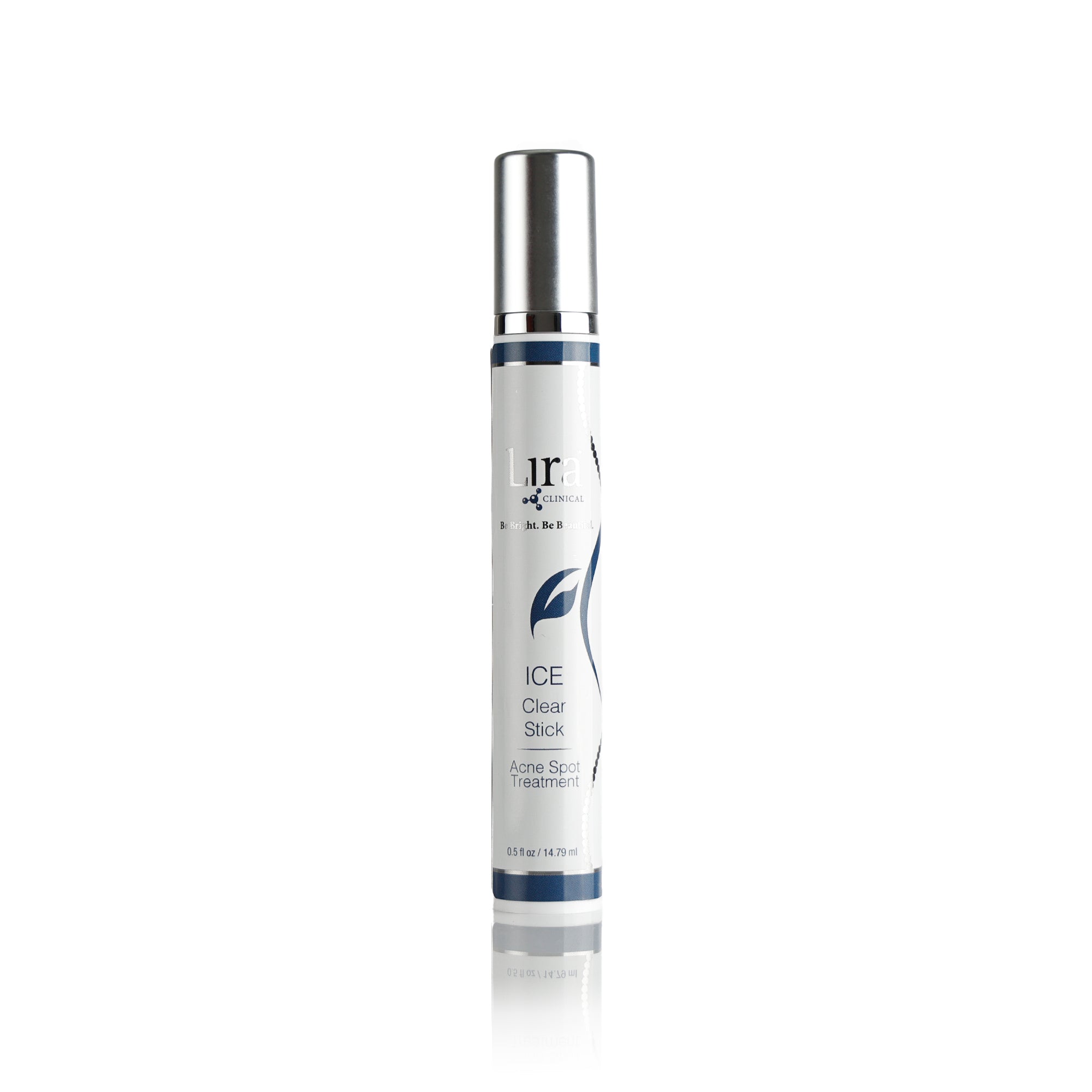 0.5 fl oz White tube with silver lid and blue and silver DNA ICE Clear Stick
