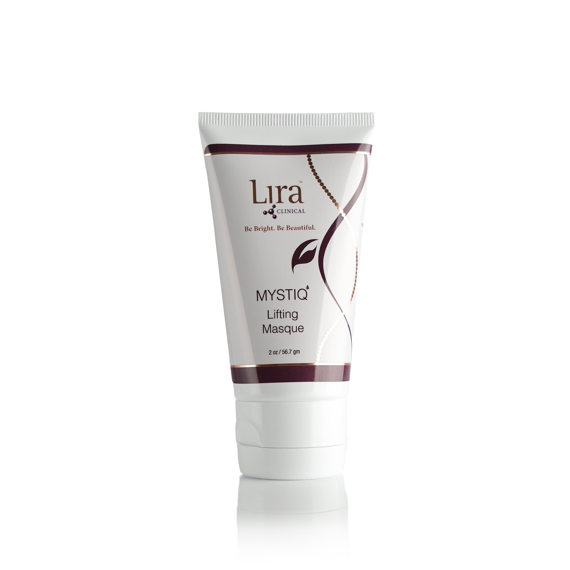 2 oz white bottle white lid and red and gold DNA MYSTIQ Lifting Masque
