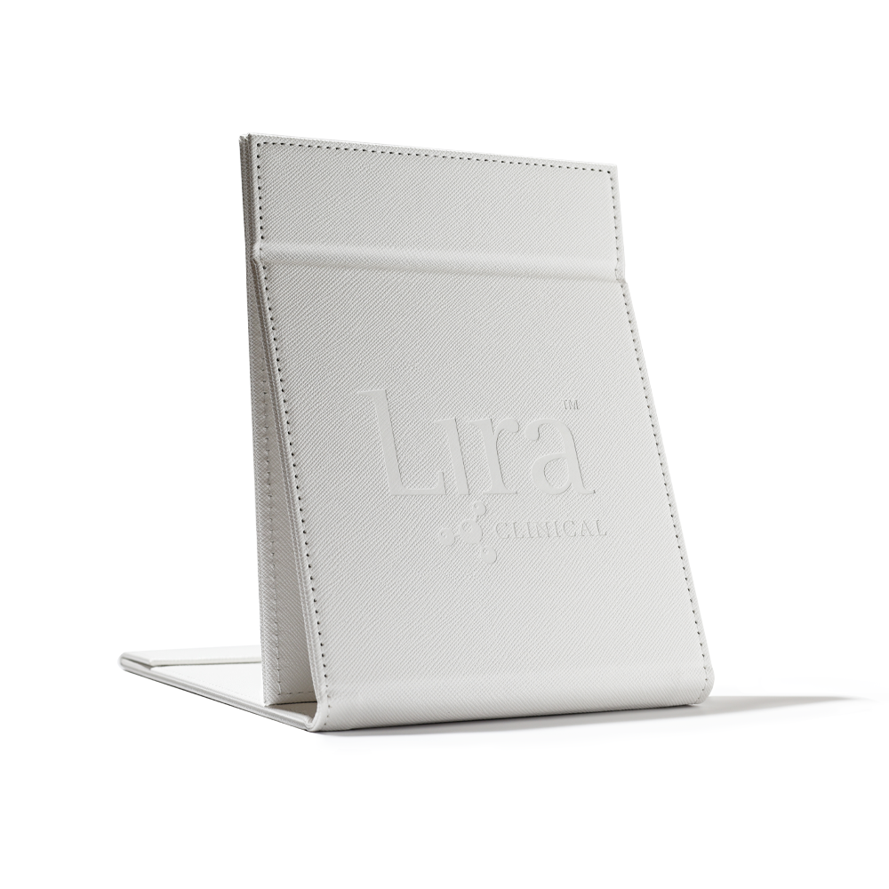 White folding mirror back