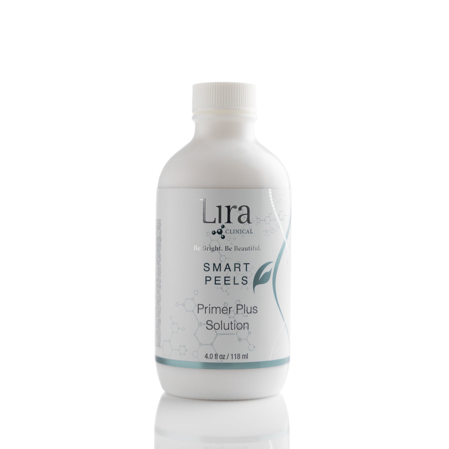 4 oz white bottle with white lid and light grey DNA Smart Peels Primer Plus Solution