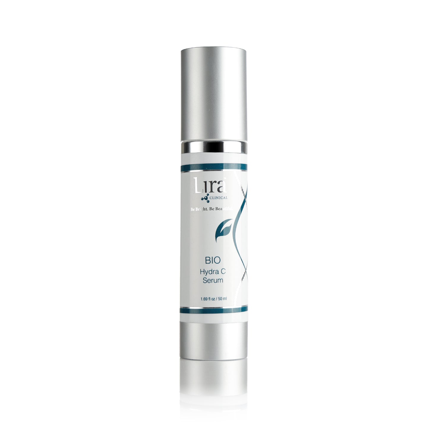 1.69 fl oz bottle with matte silver lid and bottom silver and blue DNA BIO Hydra C Serum 