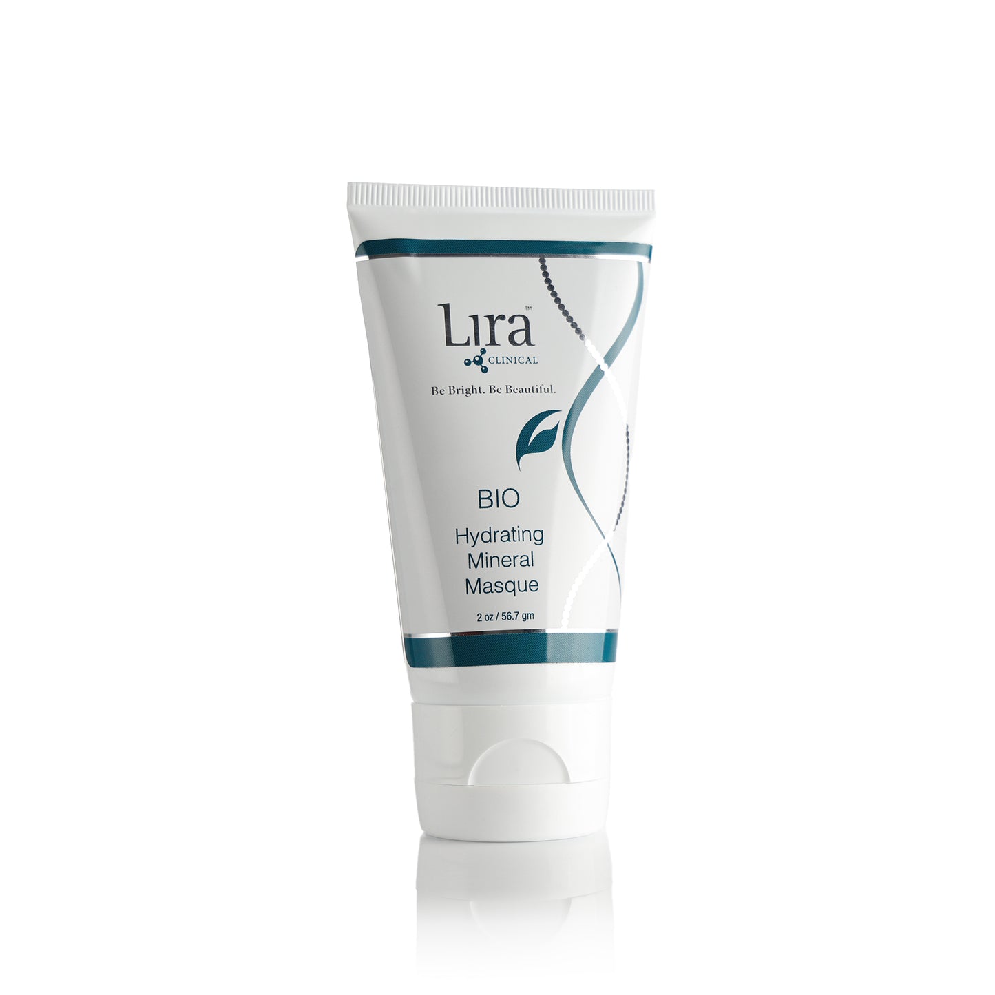 White tube with white lid blue and silver DNA and writing BIO Hydrating Mineral Masque