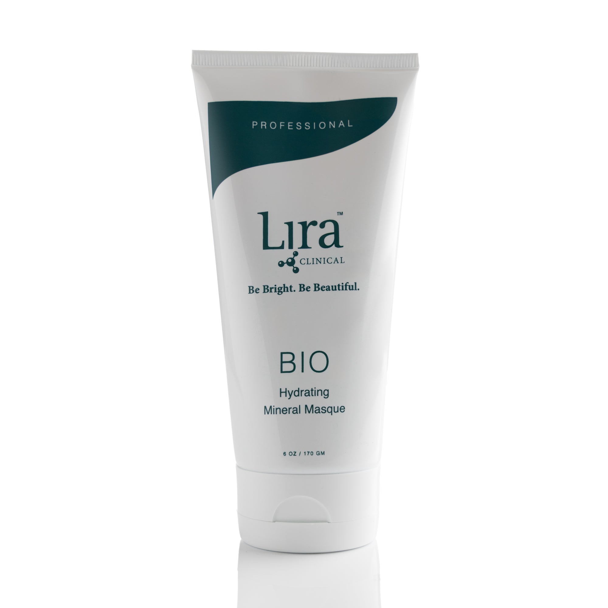 6 oz White tube with white lid and green writing BIO Hydrating Mineral Masque