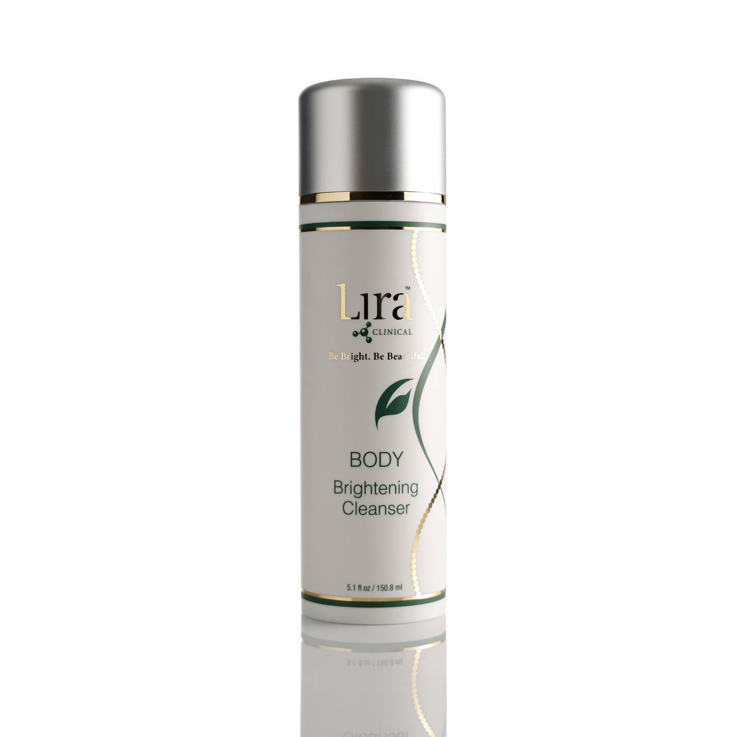 5.1 oz tube with gold trim and silver lid gold and green DNA BODY Brightening Cleanser 