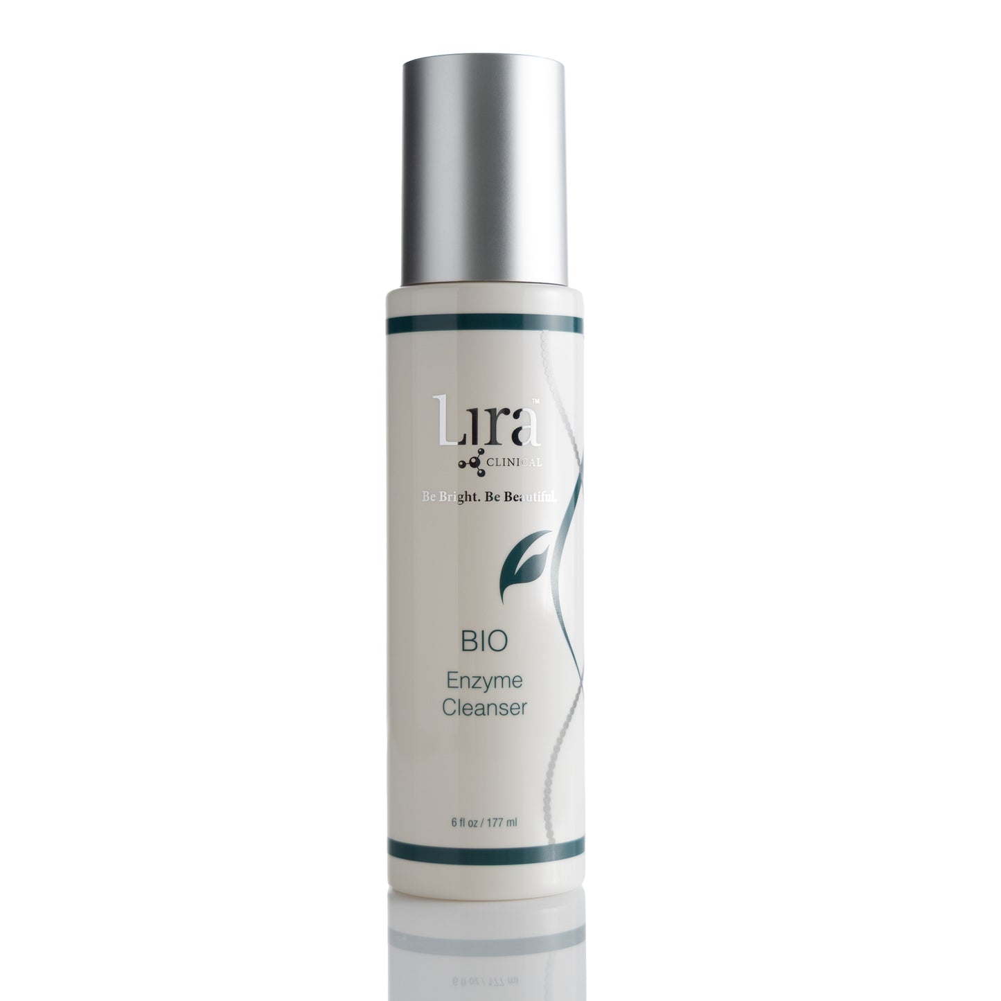 6 fl oz white bottle with silver lid writing and blue DNA BIO Enzyme Cleanser  