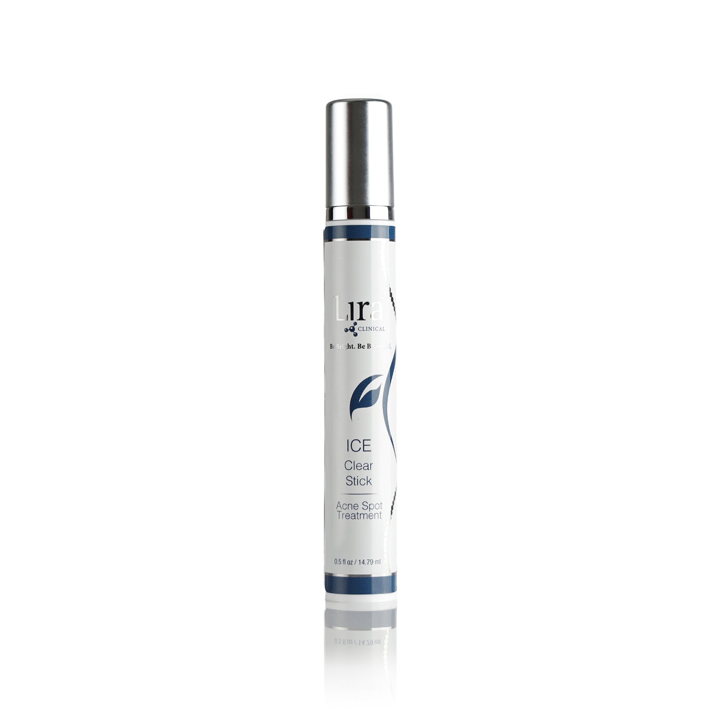 0.5 fl oz White tube with silver lid and blue and silver DNA ICE Clear Stick 