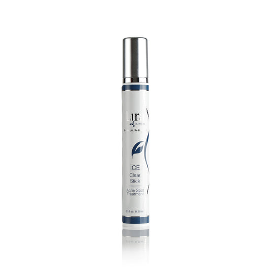0.5 fl oz White tube with silver lid and blue and silver DNA ICE Clear Stick 