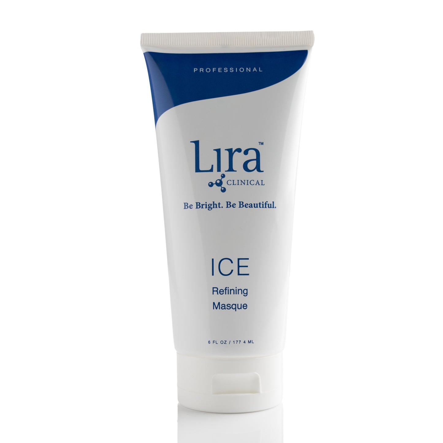 6 fl oz White tube with white lid and blue writing Pro ICE Refining Masque 