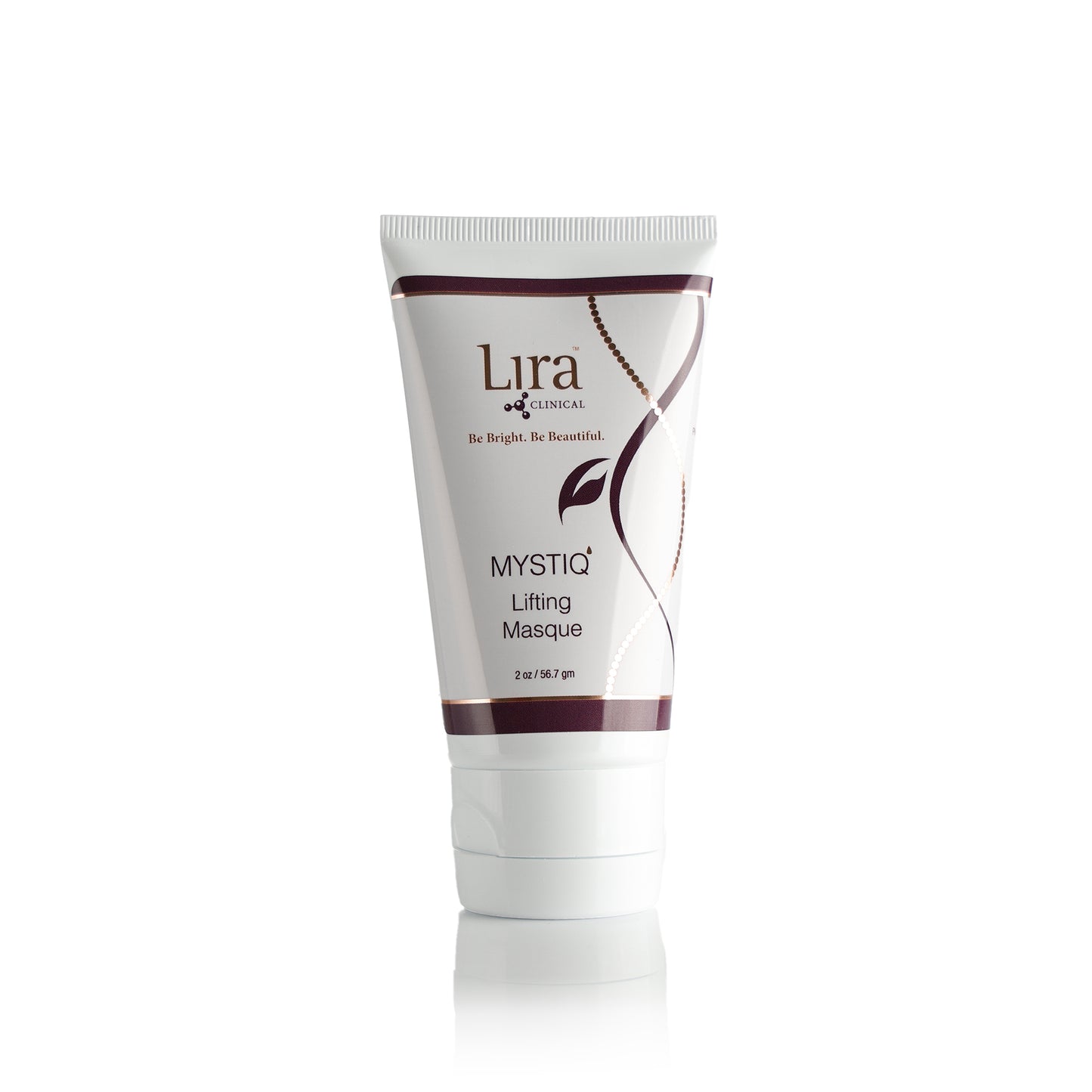 2 oz white bottle white lid and red and gold DNA MYSTIQ Lifting Masque