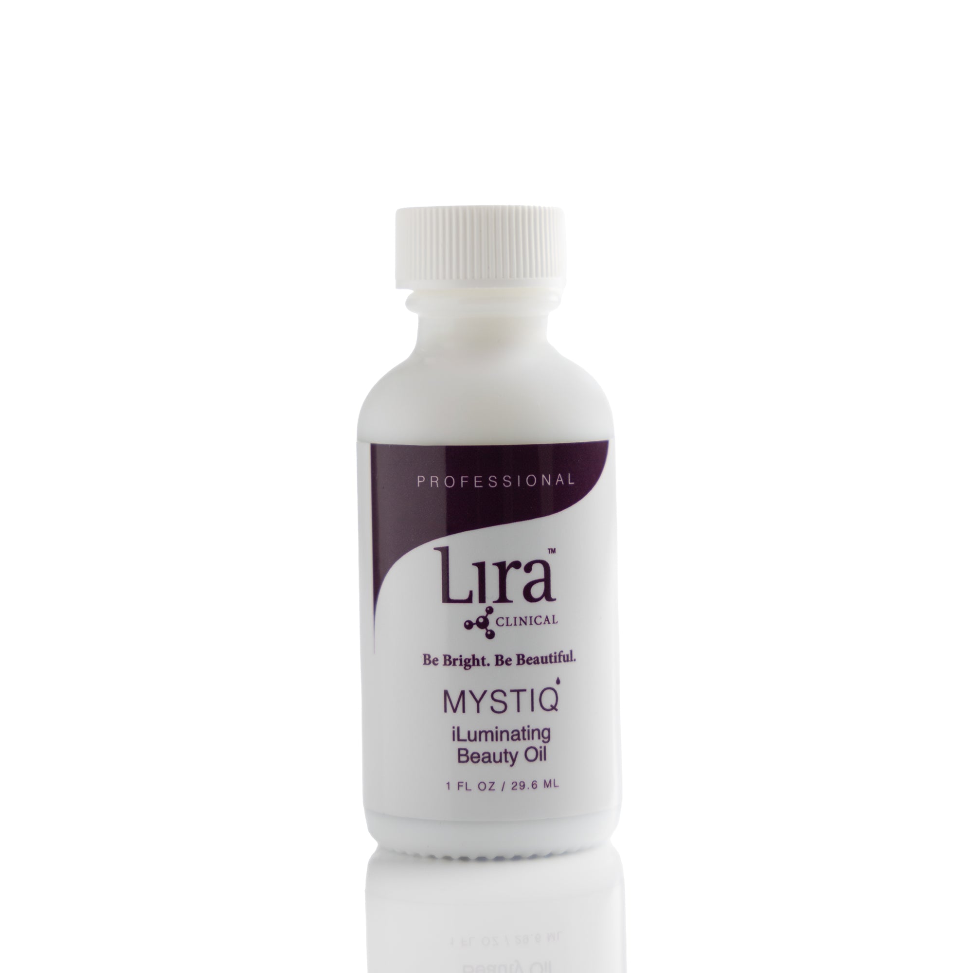 1 fl oz white bottle with white lid Pro MYSTIQ iLuminating Beauty Oil 