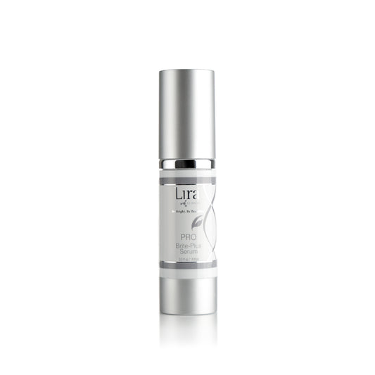 0.5 fl of bottle with matte silver lid and bottom silver DNA PRO Brite-Plus Serum